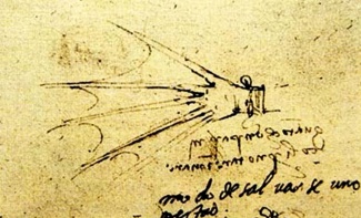 Перепончатые перчатки. Рисунок Леонардо да Винчи