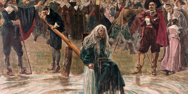 Чарльз Рейнхарт. Испытание ведьмы на «Гусином стуле», около 1867–1879 гг.